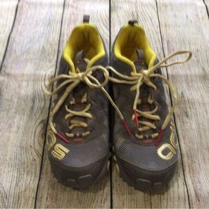 Adidas Brown Sneakers with Yellow Highlights